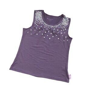 American Girl Isabelle Purple Silver Foiled Tank Top Size 10/12